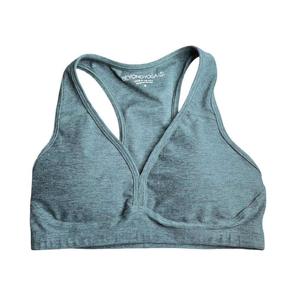 Beyond Yoga Green Spacedye Lift Your Spirits Yoga Sports Bra Size: S